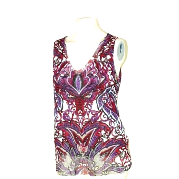 INC International Concepts Tops - FREE W/ PURCHASE Womens INC International Concept Sheer Sleeveless Top Size Med